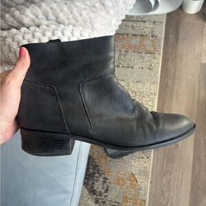 Black Leather Ankle Boots